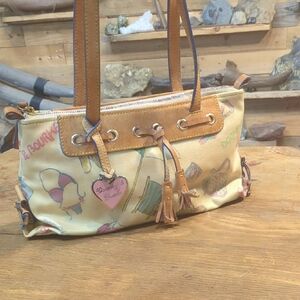 Dooney & Bourke Cream and Tan Shoulder Bag